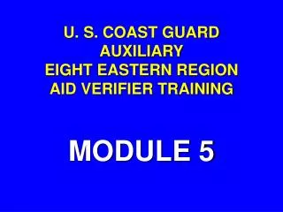 u s coast guard auxiliary eight eastern region aid verifier training