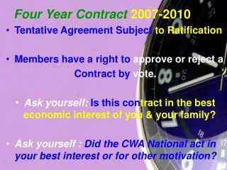 Four Year Contract 2007-2010