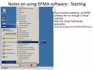 Notes on using DFMA software - Starting
