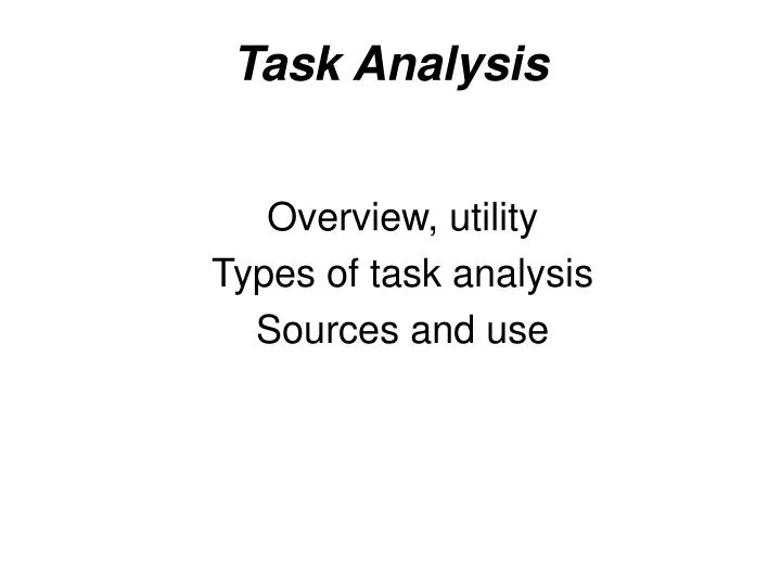 task analysis
