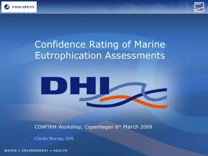confidence rating of marine eutrophication assessments