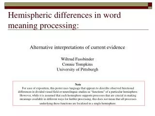 Hemispheric differences in word meaning processing:
