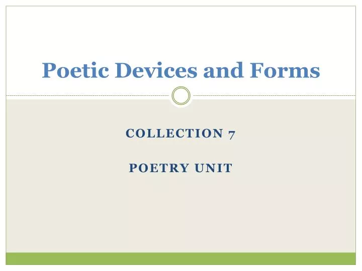 poetic devices and forms