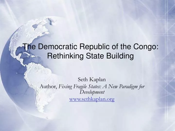 the democratic republic of the congo rethinking state building