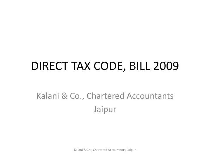 direct tax code bill 2009