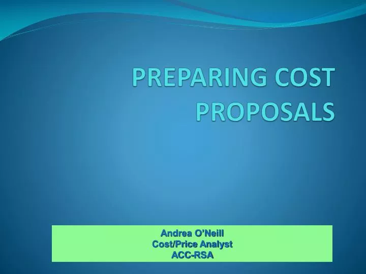preparing cost proposals