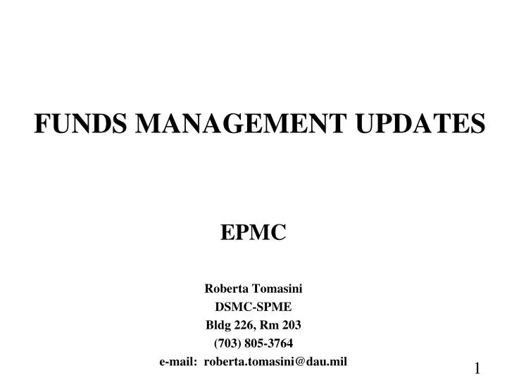 funds management updates
