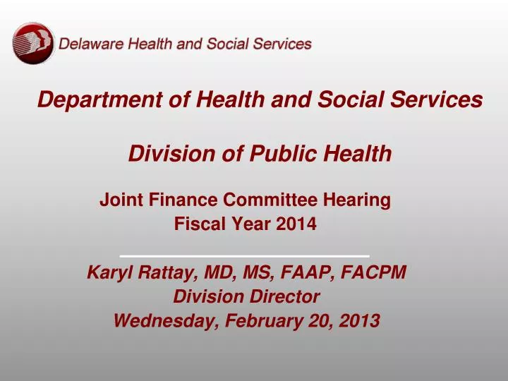 department of health and social services division of public health