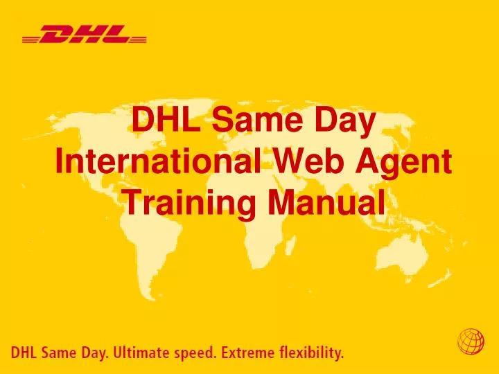 dhl same day international web agent training manual