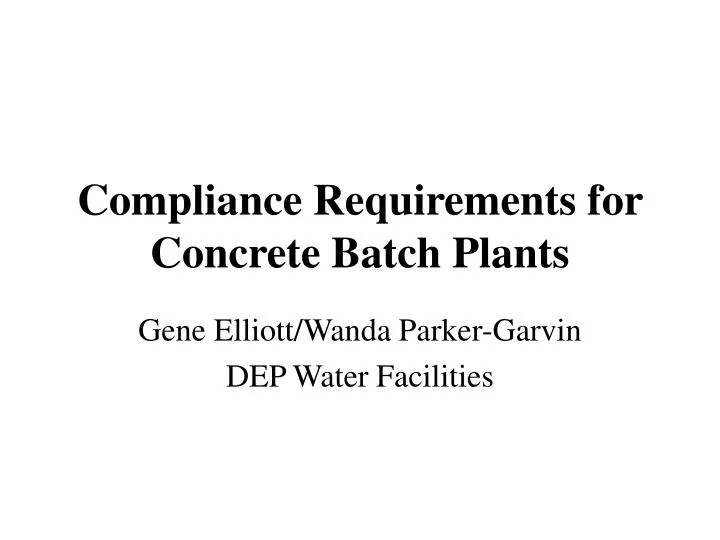 compliance requirements for concrete batch plants