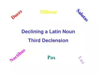 Declining a Latin Noun Third Declension