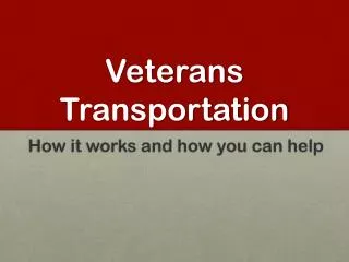 Veterans Transportation