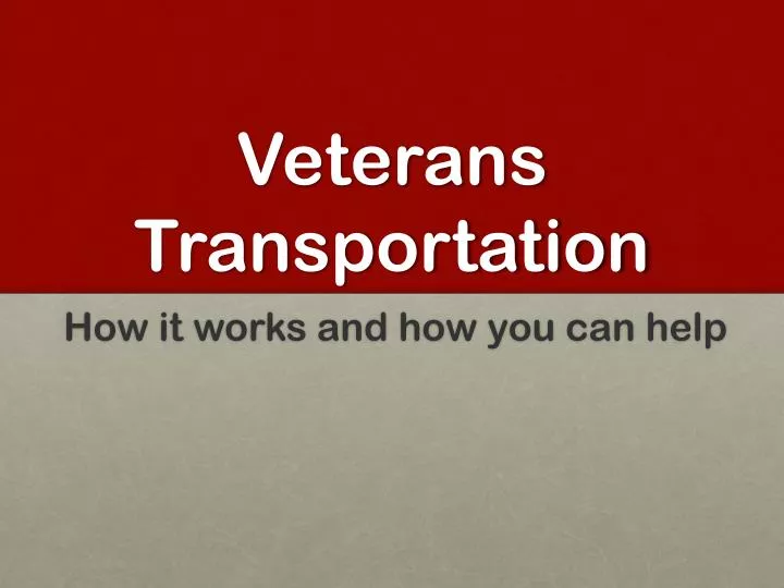 veterans transportation