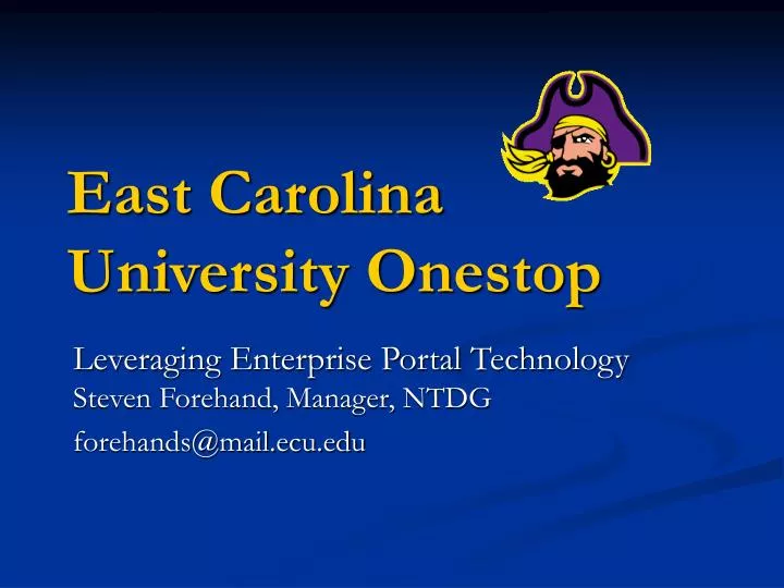 east carolina university onestop