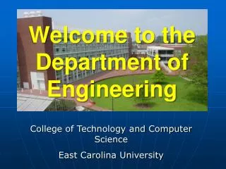 Welcome to the Department of Engineering