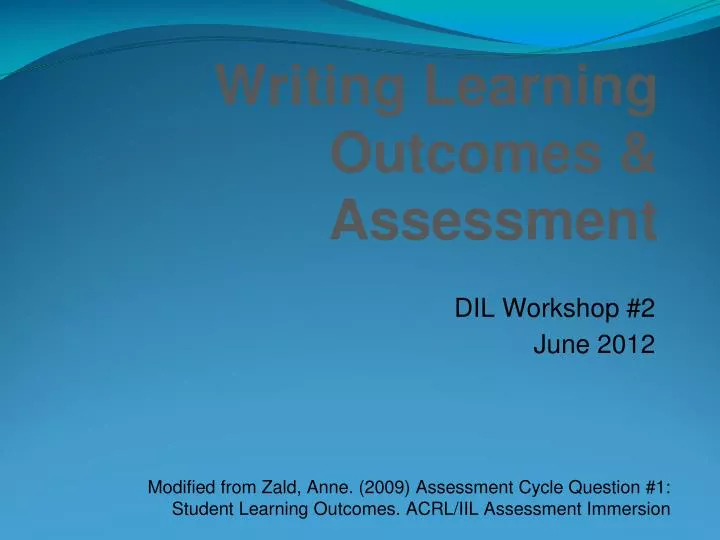 writing learning outcomes assessment