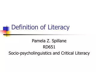 Definition of Literacy