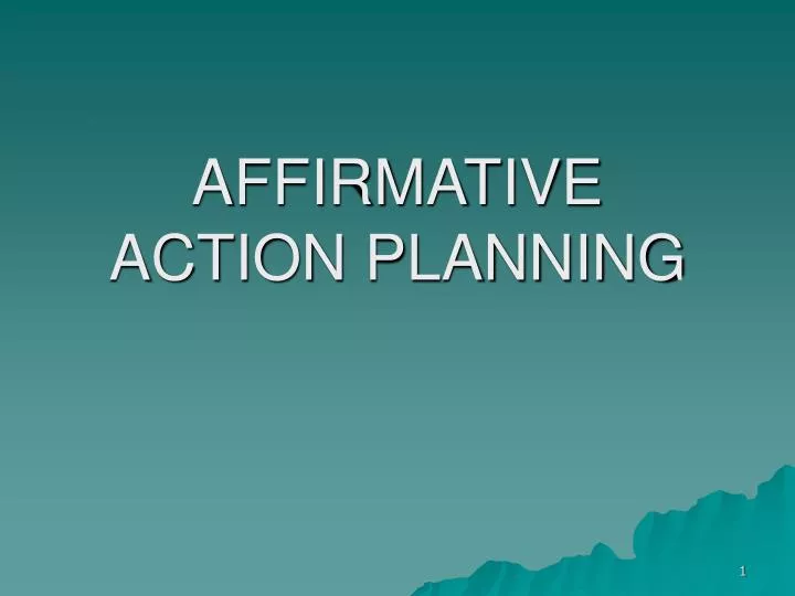 affirmative action planning