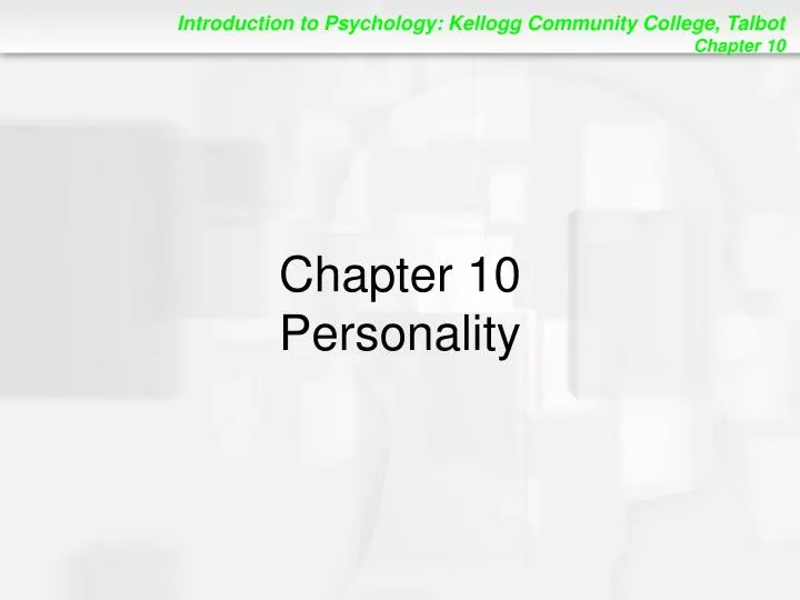 chapter 10 personality