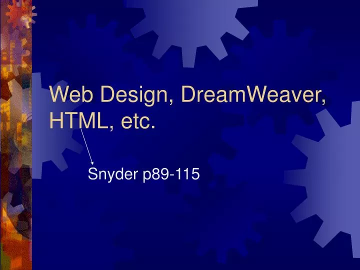 web design dreamweaver html etc