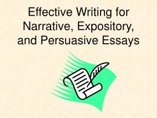 Effective Writing for Narrative, Expository, and Persuasive Essays