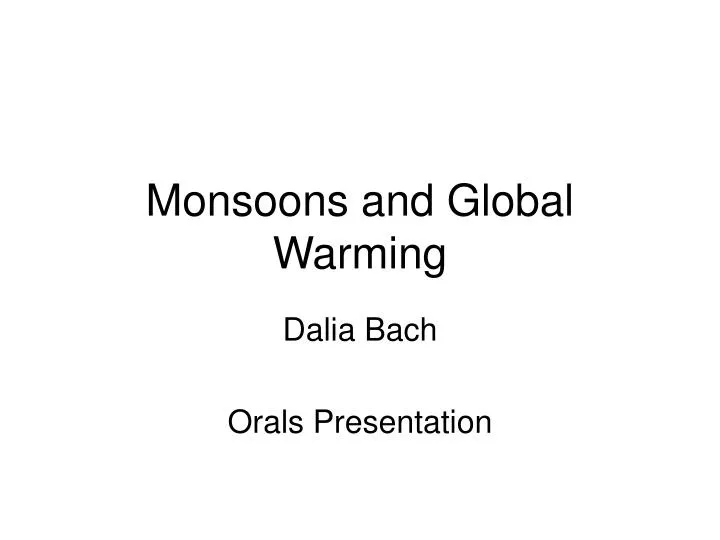 monsoons and global warming