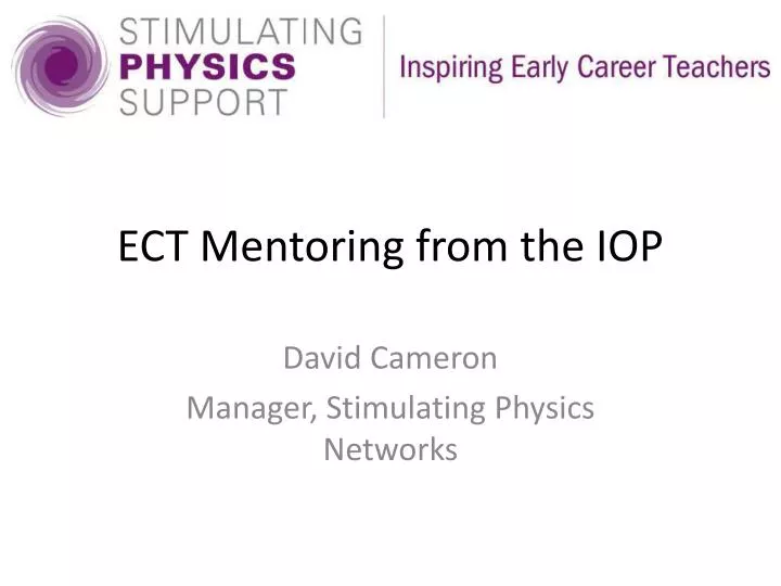 ect mentoring from the iop