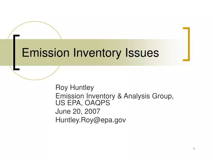 emission inventory issues
