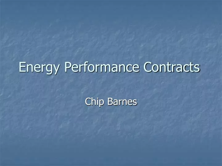 energy performance contracts