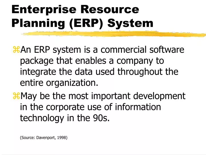 enterprise resource planning erp system