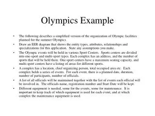 Olympics Example