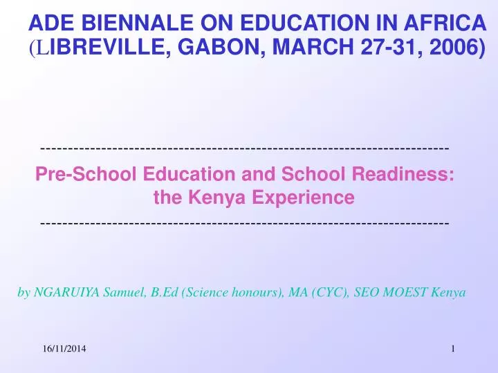 ade biennale on education in africa l ibreville gabon march 27 31 2006