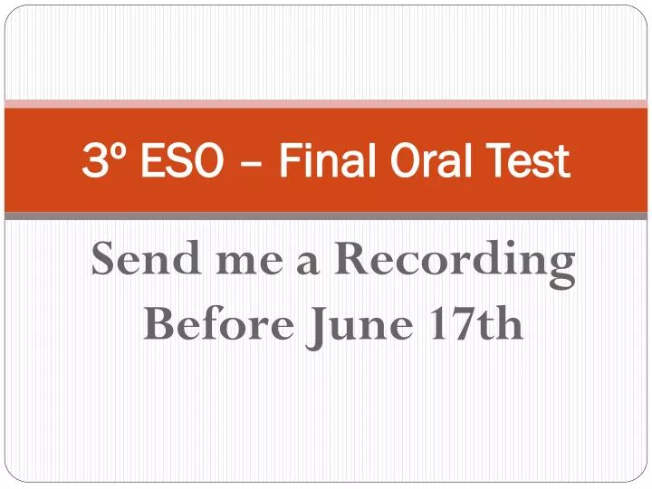 3 eso final oral test
