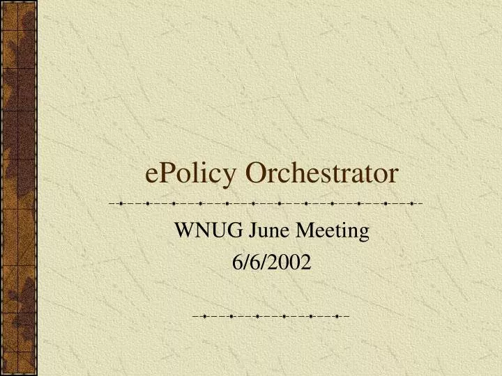 epolicy orchestrator