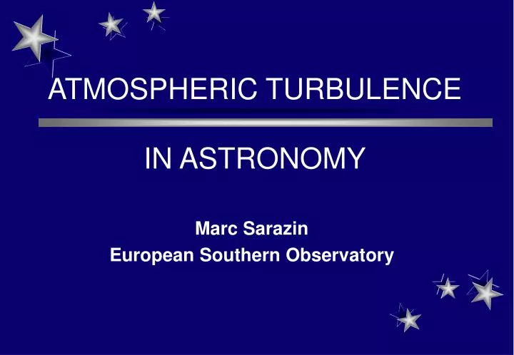 atmospheric turbulence in astronomy