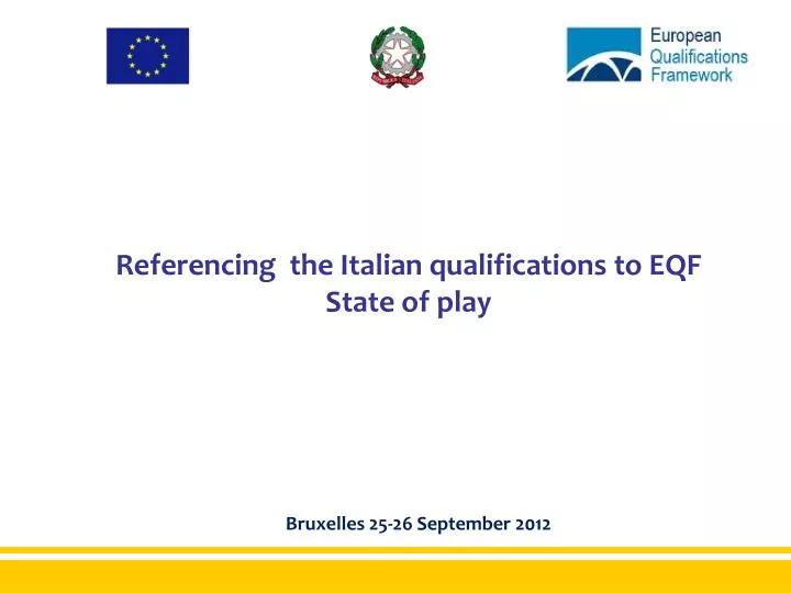 referencing the italian qualifications to eqf state of play