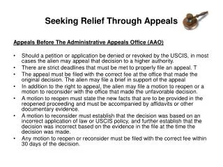 Seeking Relief Through Appeals