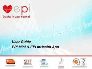 User Guide EPI Mini &amp; EPI mHealth App