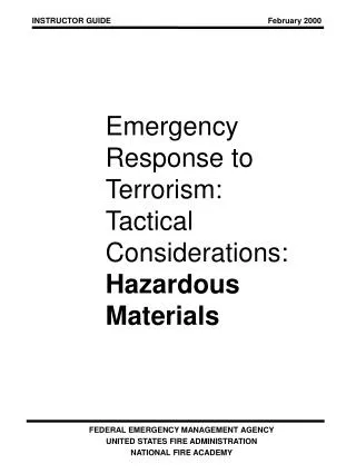 Emergency Response to Terrorism: Tactical Considerations: Hazardous Materials