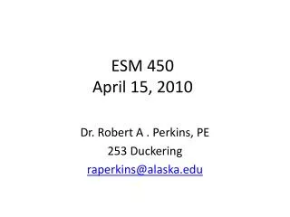 ESM 450 April 15, 2010