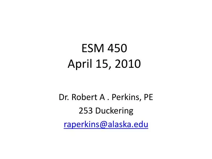 esm 450 april 15 2010