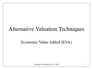 Alternative Valuation Techniques