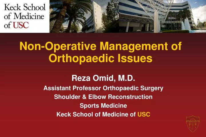 non operative management of orthopaedic issues
