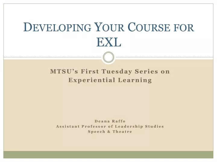 developing your course for exl