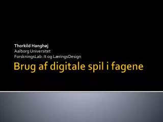 thorkild hangh j aalborg universitet forskningslab it og l ringsdesign