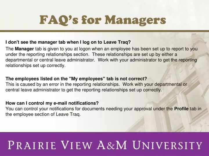 faq s for managers