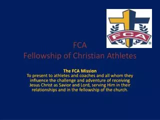 FCA Fellowship of Christian Athletes