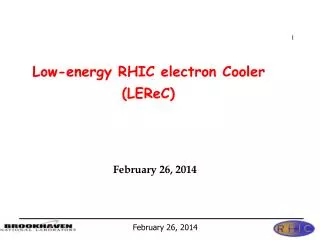 Low-energy RHIC electron Cooler ( LEReC )