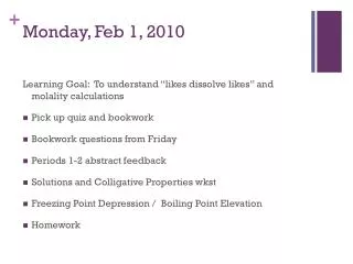 Monday, Feb 1, 2010