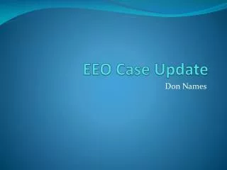 EEO Case Update